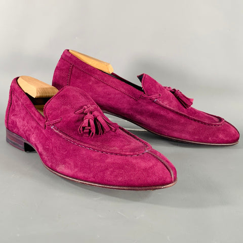 BOSS by HUGO BOSS Size 7 Purple Tassels Suede Slip-On Loafers