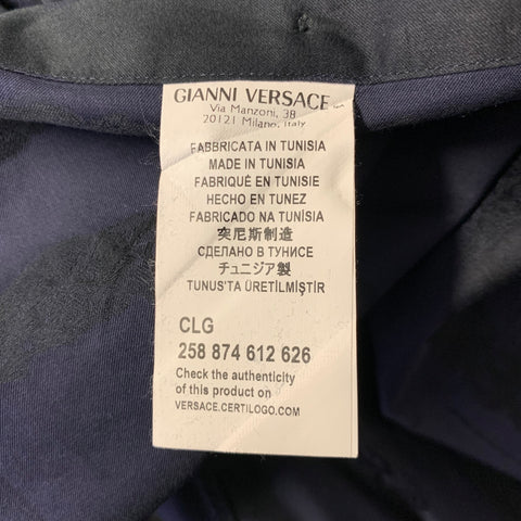 VERSACE COLLECTION Size M Navy Purple Cotton Tuxedo Long Sleeve Shirt