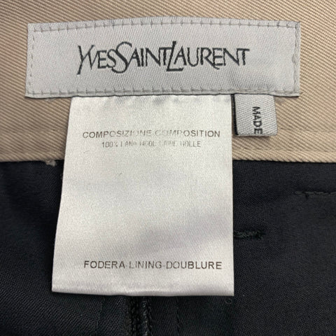 YVES SAINT LAURENT Size 32 Grey Wool Wide Leg Pleated Dress Pants