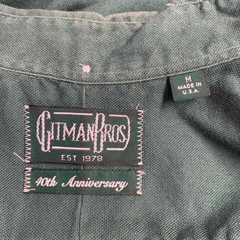 GITMAN BROS Size M Green Cotton One Pocket Long Sleeve Shirt