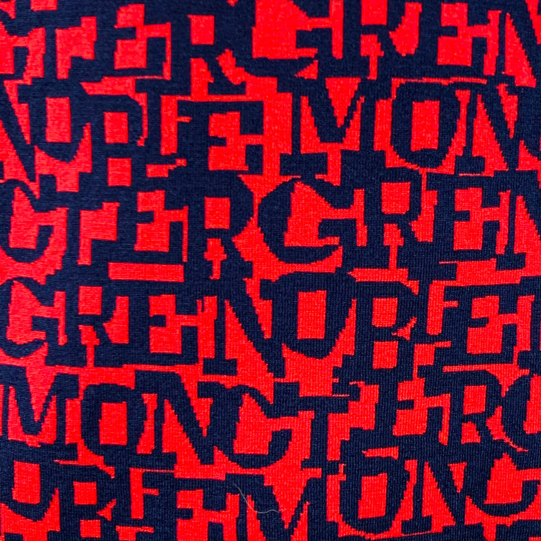 MONCLER GRENOBLE Size L Red Navy Logo Polyamide Hooded Sweatshirt