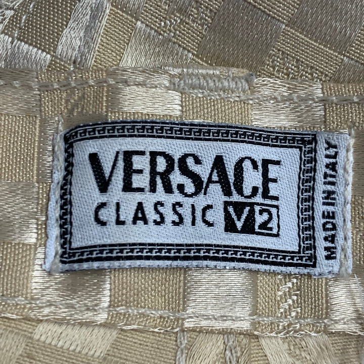 V2 by VERSACE Size 28 Beige Polyester Blend Checkered Jean Cut Casual Pants