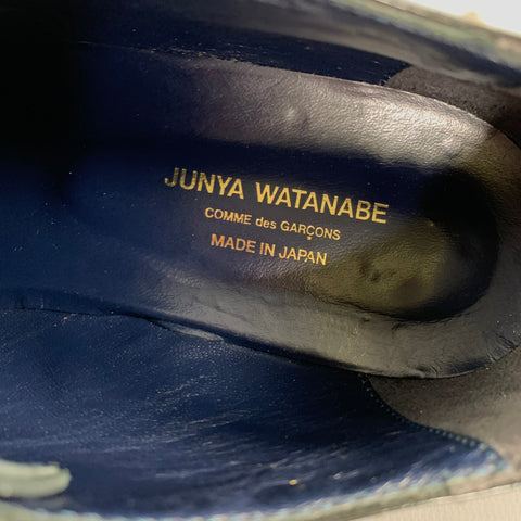 JUNYA WATANABE Size 10  Black Leather Studded Patent Leather Cap Toe Laces