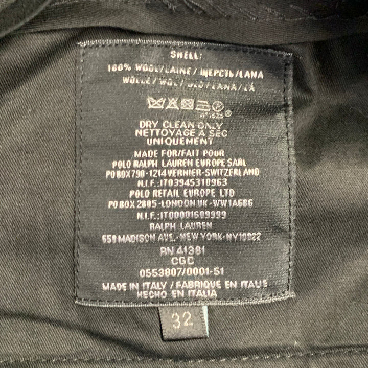 RALPH LAUREN Size 32 Black Twill Wool Straight Dress Pants
