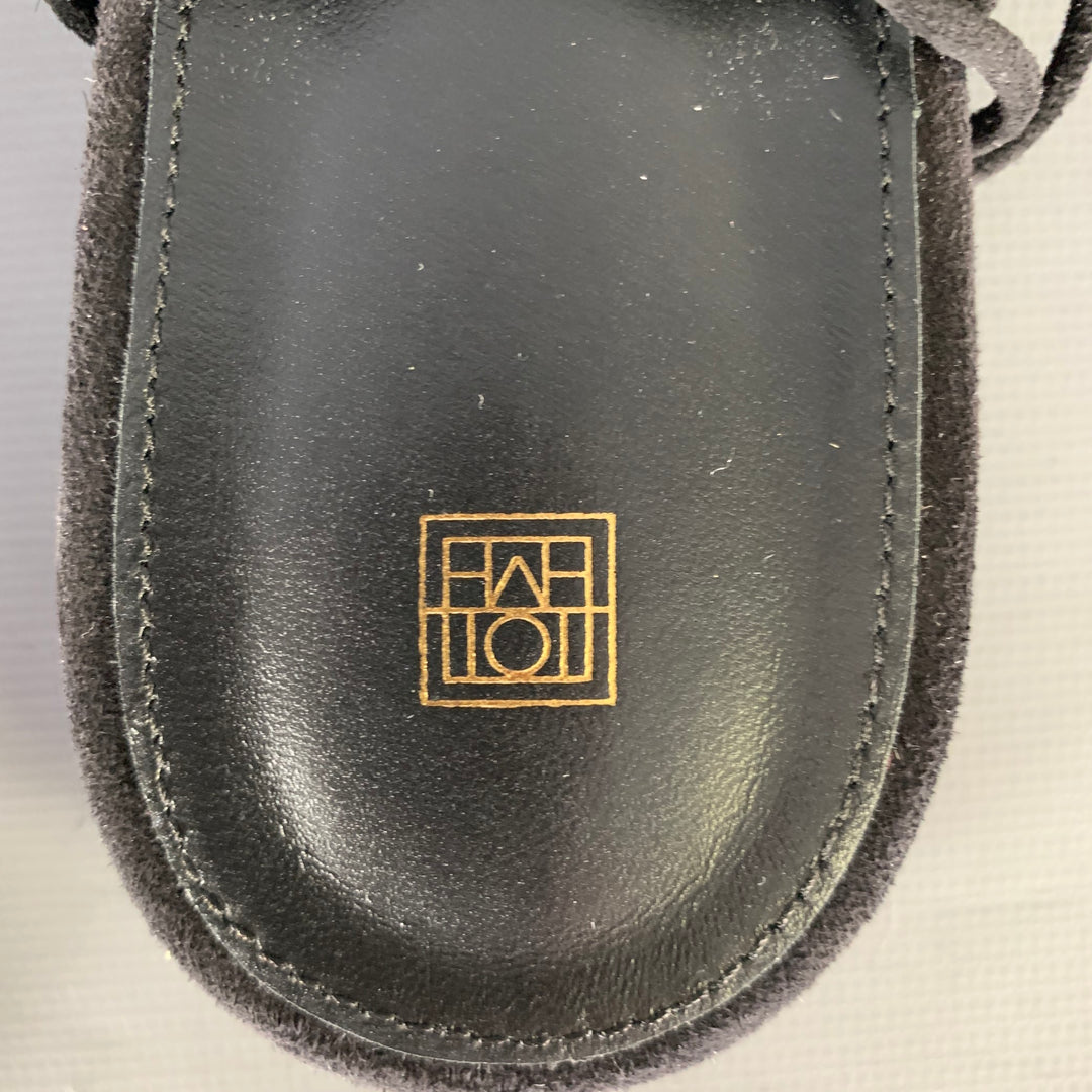TOTEME Size 7.5 Black Leather Suede Strappy Sandals