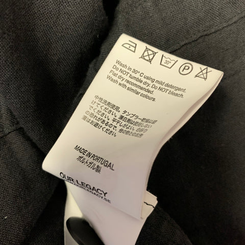 OUR LEGACY Size M Black Linen Cotton & Silk Button Up Long Sleeve Shirt
