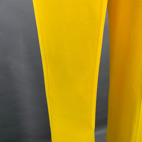 RALPH LAUREN COLLECTION Size 4 Yellow Crepe Tapered Flat Front Zip Fly Dress Pants