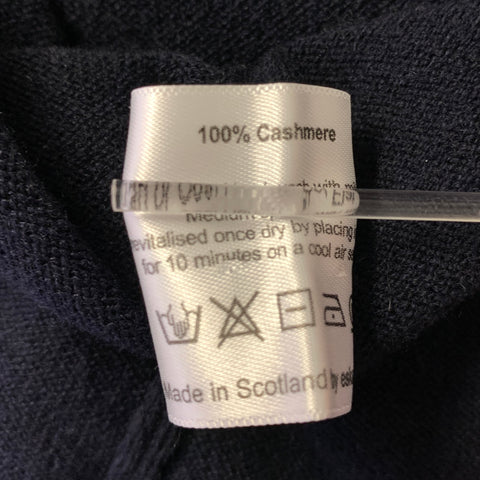 ESKANDAR Size M Navy Cashmere Turtleneck Sweater