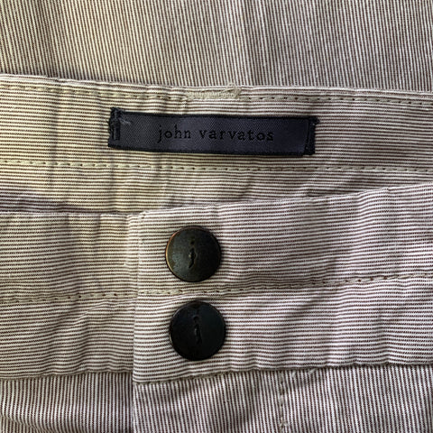 JOHN VARVATOS Size 32 Brown Heather Cotton Linen Raw Hem Shorts