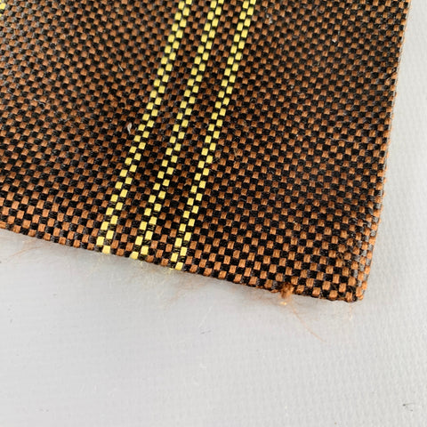 KITON Brown Yellow Diagonal Stripe Silk Tie