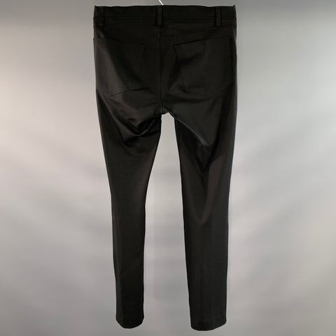 THEORY Size 30 Black Solid Cotton Polyester Mid Rise Casual Pants