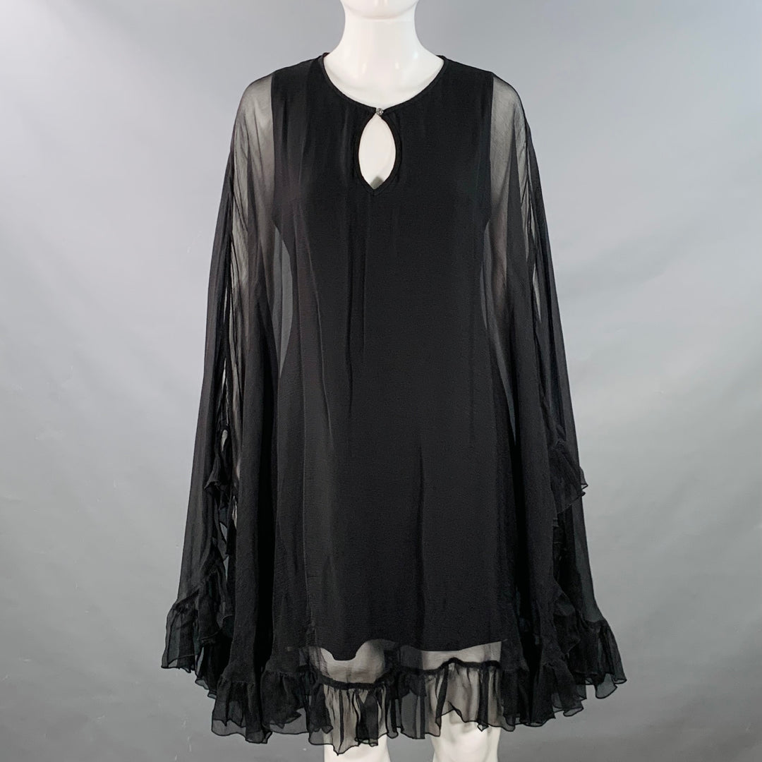 ANNE FONTAINE Size M Ballet Black Polyester Blend Cape Knee Length Dress –  Sui Generis Designer Consignment
