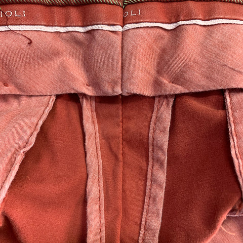 BOGLIOLI Size 30 Orange Rust Cotton Blend Flat Front Casual Pants