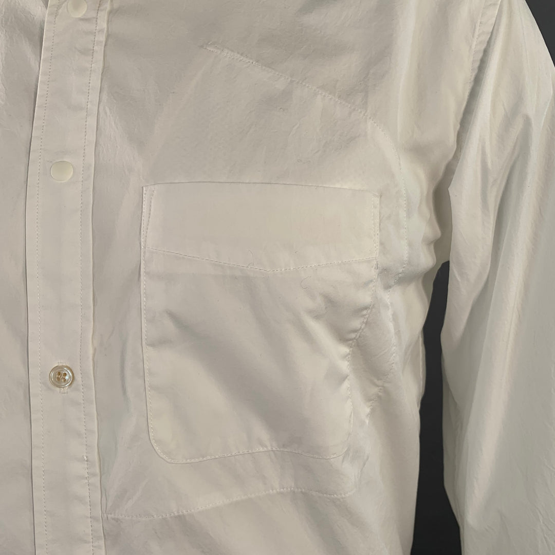 GOLDWIN Size L White Polyester One Pocket Long Sleeve Shirt
