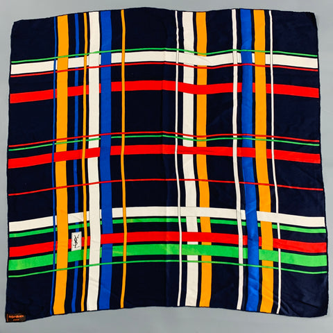 YVES SAINT LAURENT Bufanda de seda con estampado multicolor