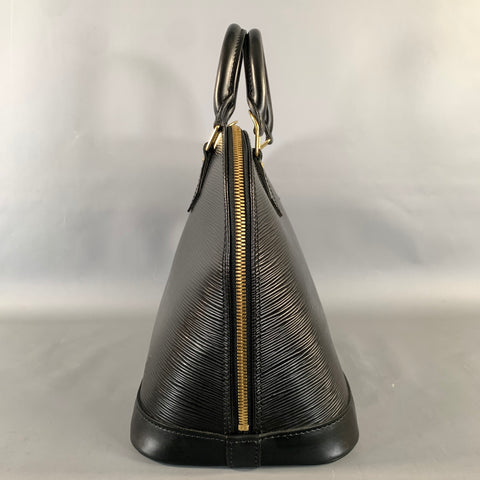 LOUIS VUITTON ALMA Black MI0967 Waves Leather Handbag