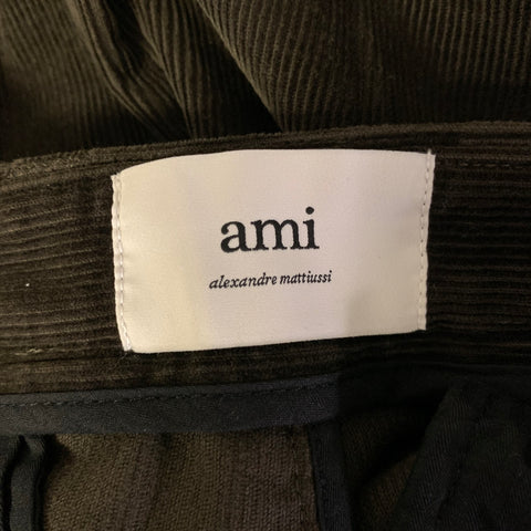 AMI Size 34 Green Olive Corduroy Cotton Pants