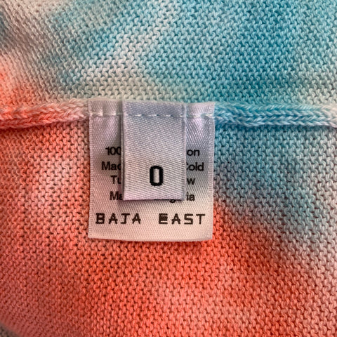 BAJA EAST Size XS Pink Blue Tie Dye Pima Cotton Open Front Cardigan