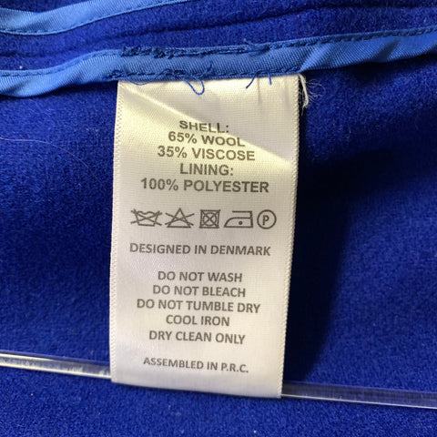 HAN KJOBENHAVN Size S Blue Cobalt Wool Blend Sport Coat