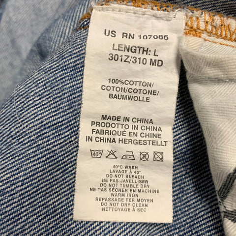 PAUL SMITH Size 36 Blue Distressed Cotton 5 Pocket Jeans