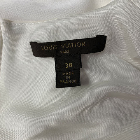 LOUIS VUITTON Size 2 White Yellow Viscose Polyester  Dress Top