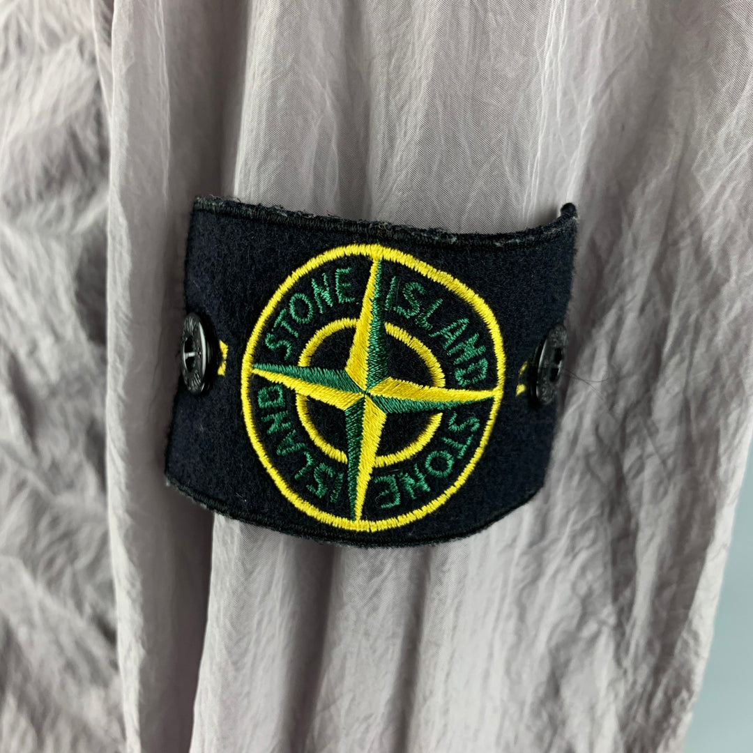 STONE ISLAND Taille L Veste zippée en polyamide métallisé gris