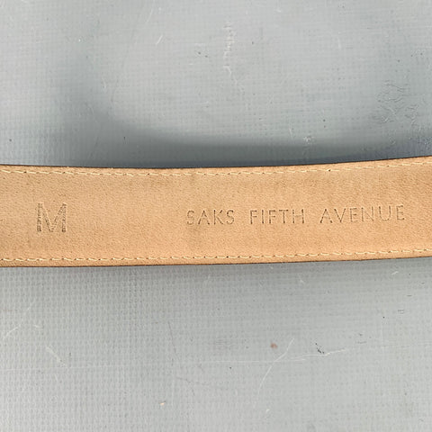 SAKS FIFTH AVENUE Size M Black Gold Studded Leather Belt