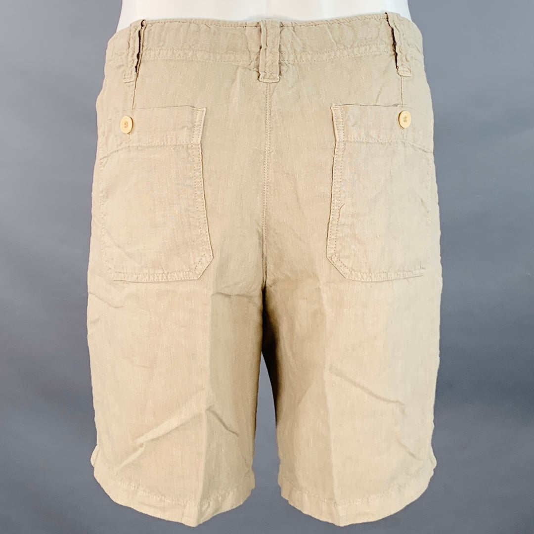 HARTFORD Size 32 Tan Linen Drawstring Shorts