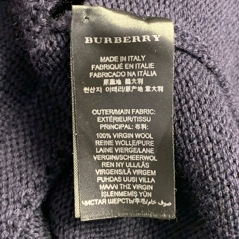BURBERRY PRORSUM Size XL Navy Knit Virgin Wool Scoop Neck Sweater