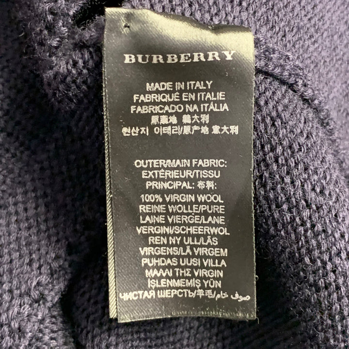 BURBERRY PRORSUM Size XL Navy Knit Virgin Wool Scoop Neck Sweater