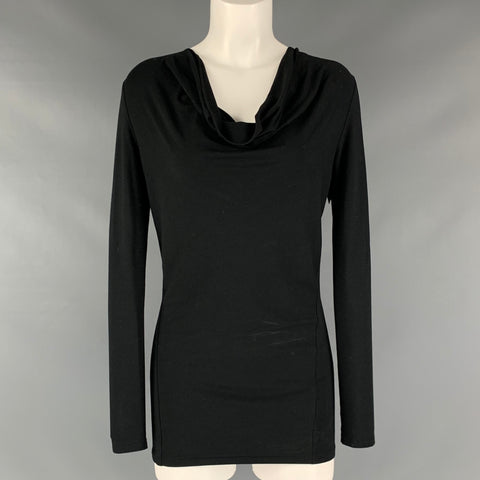 RALPH LAUREN Taille S Pull à manches longues en viscose élasthanne noir