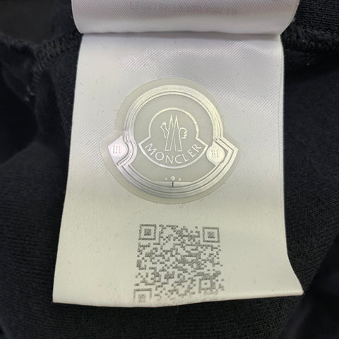 MONCLER Size L Black Terrycloth Cotton Drawstring Shorts