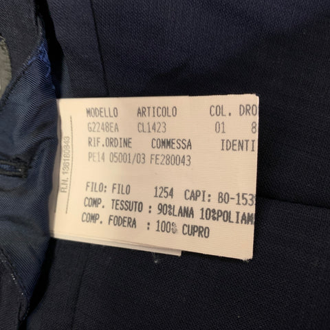 SALVATORE FERRAGAMO Size 44 Navy Plaid Wool Blend Notch Lapel Sport Coat