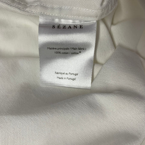 SEZANE Size S White Cotton One Pocket Oxford Shirt