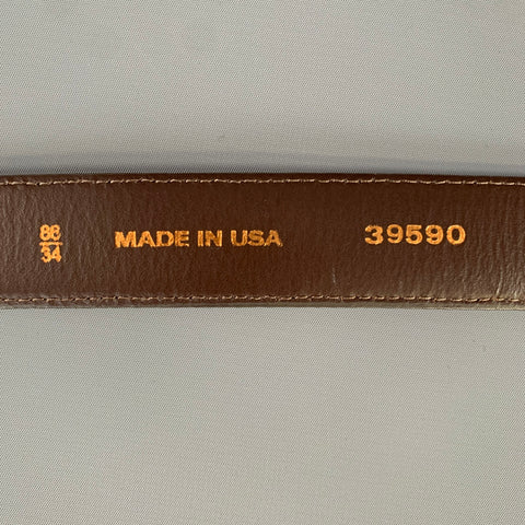 ALLEN EDMONDS Size 34 Brown Calf Skin Leather Belt