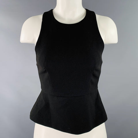 N/NICHOLAS Size 2 Black Polyester Back Corset Lace-Up Vest