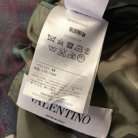 VALENTINO FW2017 Chest Size 38 Grey Burgundy LV3CE5003ER Plaid Wool 32 32 Suit