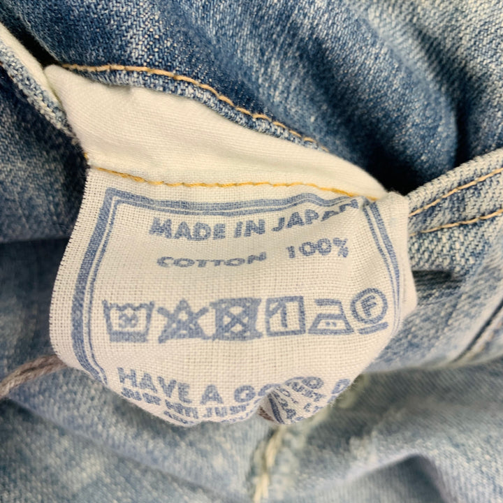 45rpm Size 30 Blue Cotton Distressed Selvedge Jeans