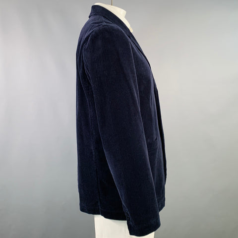 ALEX MILL Size XL Navy Corduroy Cotton Notch Lapel Sport Coat