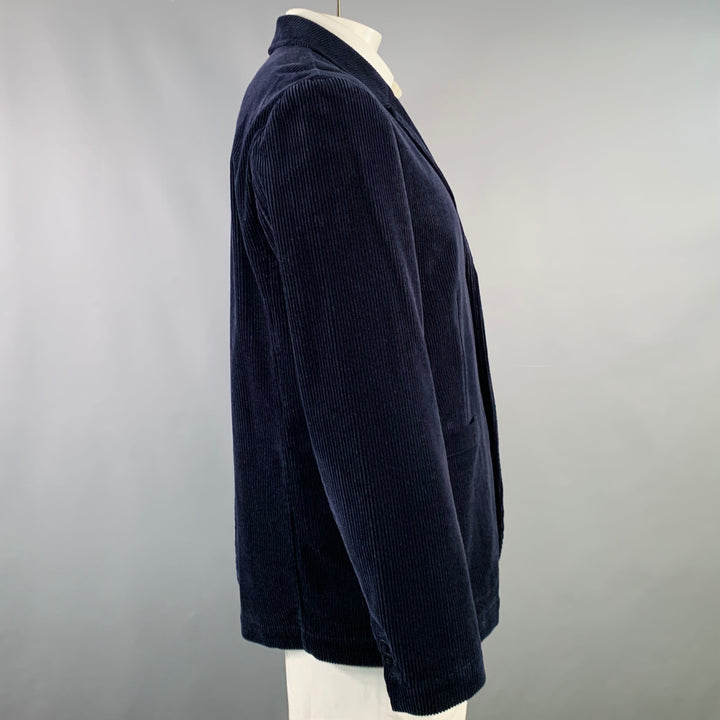 ALEX MILL Size XL Navy Corduroy Cotton Notch Lapel Sport Coat