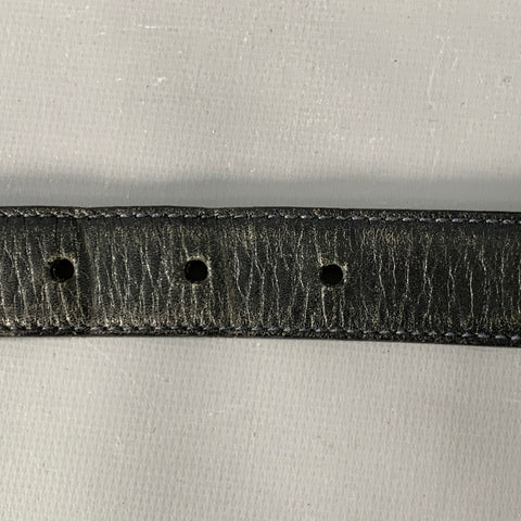 SALVATORE FERRAGAMO Size 29 Black Gold Logo Leather Belt