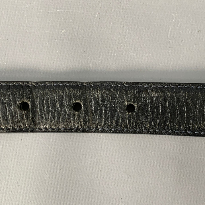 SALVATORE FERRAGAMO Size 29 Black Gold Logo Leather Belt