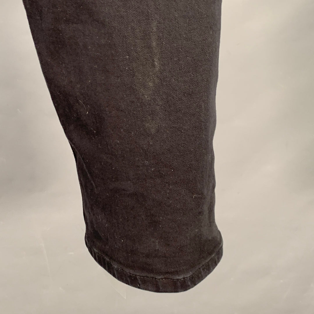 TODD SNYDER Size 38 Black Cotton Blend Tapered Zip Fly Jeans