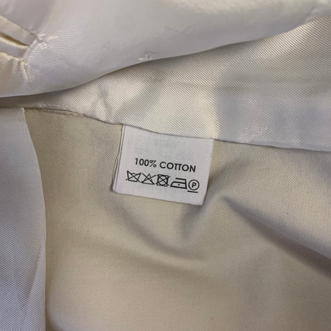 DRIES VAN NOTEN Size 42 Ivory Solid Cotton Notch Lapel Sport Coat