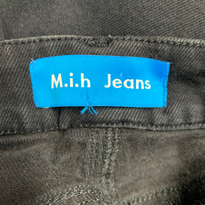 M.I.H JEANS Size 28 Black Denim Raw Edge Bell Bottom Jeans