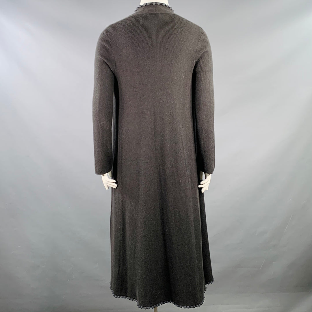 TSE Size L Grey Slate Cashmere Rib Knit Open Front Cardigan Dress Set