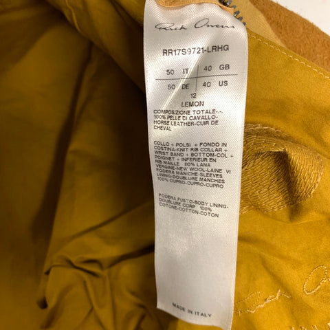 RICK OWENS Size S Brown Black & White Leather Zip Up Jacket