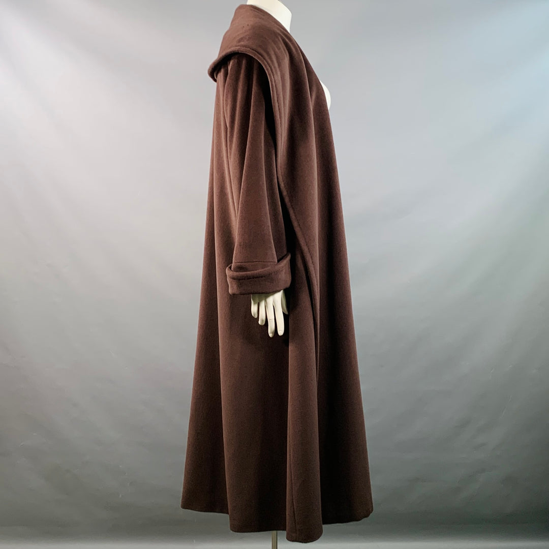 ESCADA Vintage Size L Brown Cashmere Open Front Coat