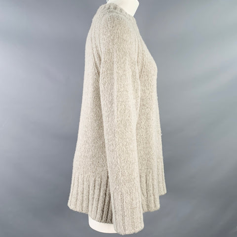 MARGARET OLEARY Size M Grey Merino Wool Cashmere Textured Sweater