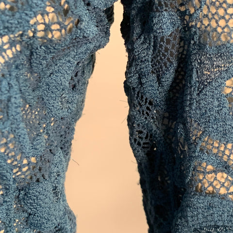 ANNE FONTAINE Size L Calisse Blue Polyamide Blend Lace French Cuff Blouse